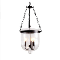 3-Light Suspension Chandelier Pendant Light in Black - Rebooters
