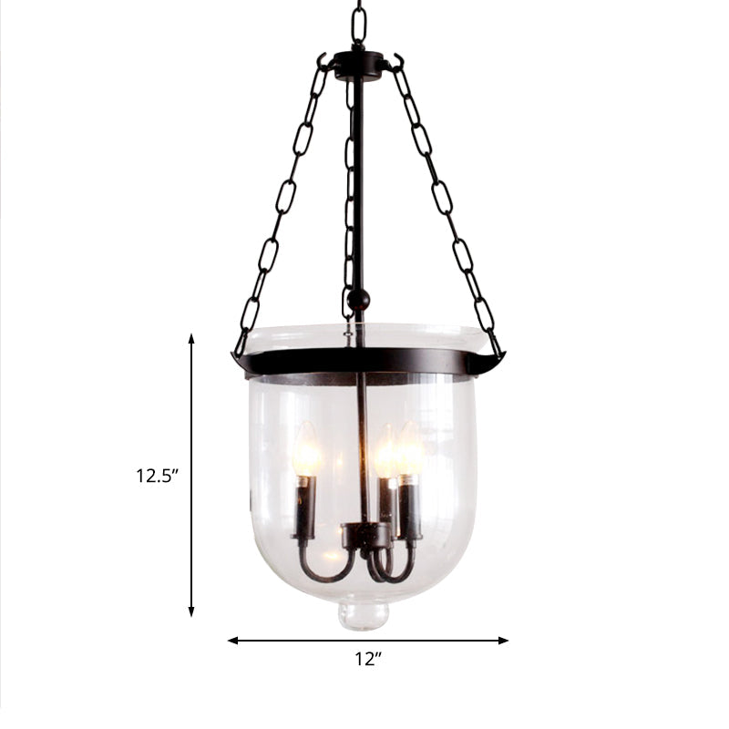 3-Light Suspension Chandelier Pendant Light in Black - Rebooters