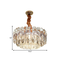 9 Bulbs Clear Crystal Draping Ceiling Chandelier Modern - Rebooters