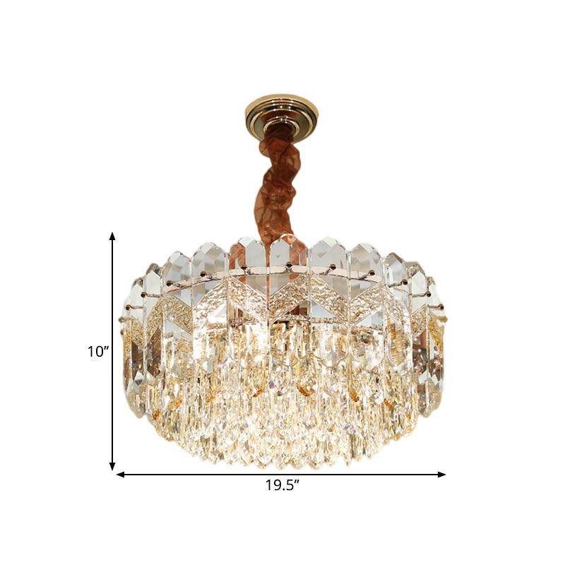 9 Bulbs Clear Crystal Draping Ceiling Chandelier Modern - Rebooters