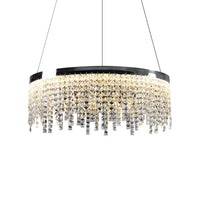 16"/19.5" Wide Chrome Round Down Lamp Modern Crystal Chandelier - Rebooters