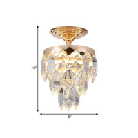 3-Tier Crystal Rod Drop Lamp Modern Style 2 Lights Foyer Chandelier in Gold - Rebooters