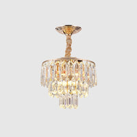 3-Tier Crystal Rod Drop Lamp Modern Style 2 Lights Foyer Chandelier in Gold - Rebooters