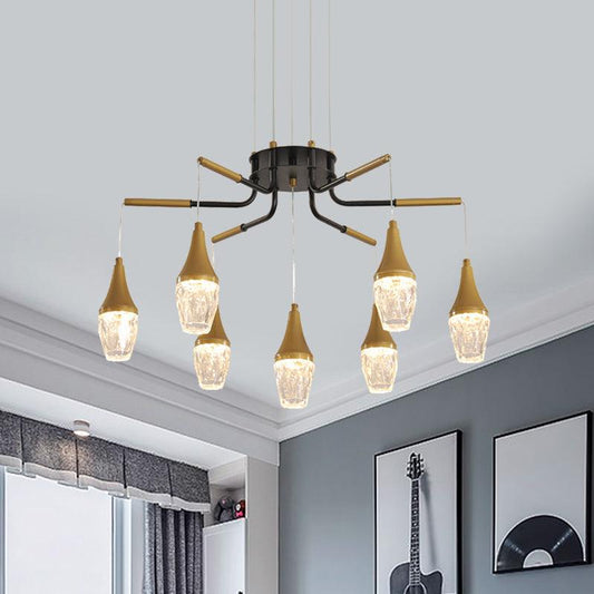 7/13/16-Head LED Chandelier Postmodern Burst Design Gold - Rebooters