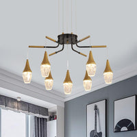 7/13/16-Head LED Chandelier Postmodern Burst Design Gold - Rebooters