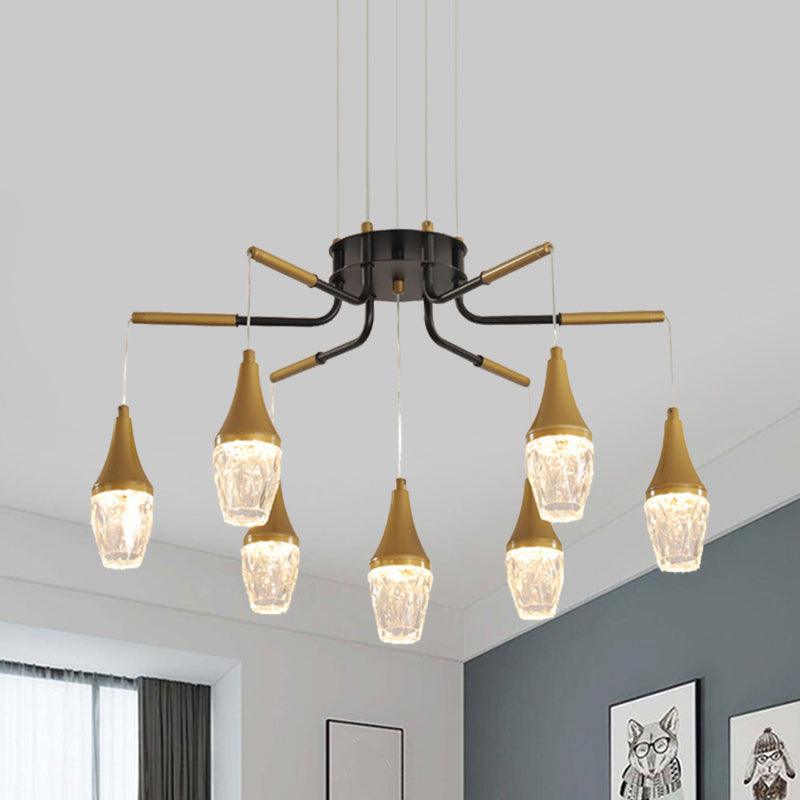 7/13/16-Head LED Chandelier Postmodern Burst Design Gold - Rebooters
