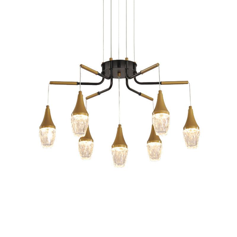 7/13/16-Head LED Chandelier Postmodern Burst Design Gold - Rebooters
