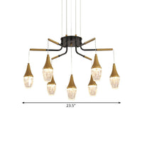 7/13/16-Head LED Chandelier Postmodern Burst Design Gold - Rebooters