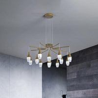 7/13/16-Head LED Chandelier Postmodern Burst Design Gold - Rebooters