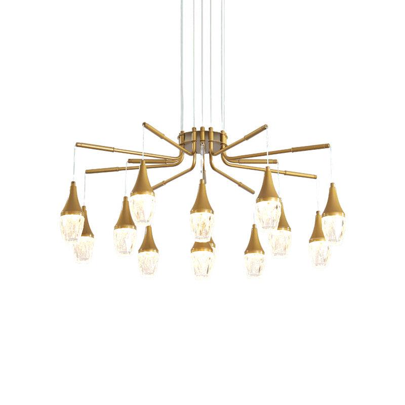 7/13/16-Head LED Chandelier Postmodern Burst Design Gold - Rebooters