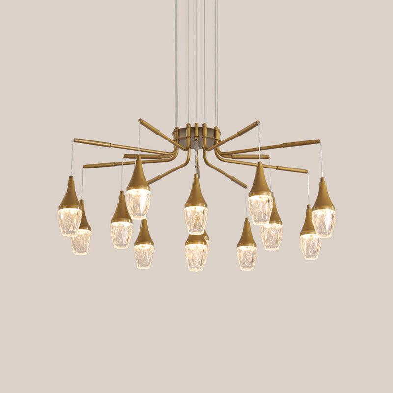 7/13/16-Head LED Chandelier Postmodern Burst Design Gold - Rebooters