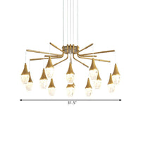 7/13/16-Head LED Chandelier Postmodern Burst Design Gold - Rebooters