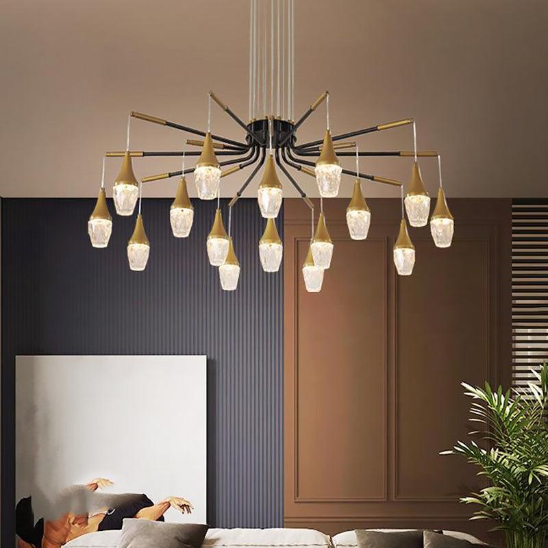 7/13/16-Head LED Chandelier Postmodern Burst Design Gold - Rebooters