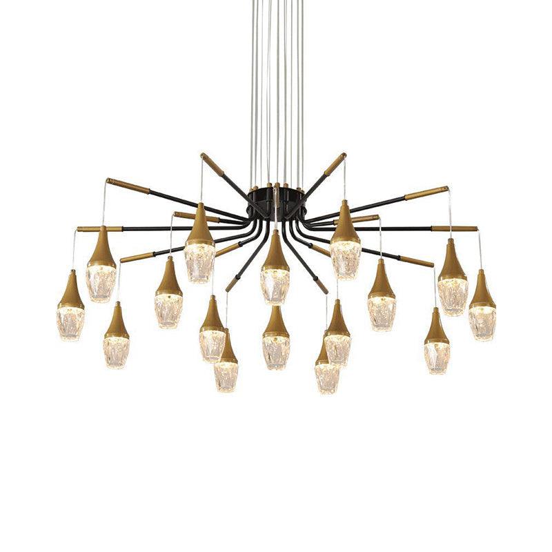 7/13/16-Head LED Chandelier Postmodern Burst Design Gold - Rebooters