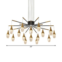7/13/16-Head LED Chandelier Postmodern Burst Design Gold - Rebooters
