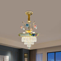 14"/17" W Antiqued Tiers Chandelier Cut Crystal Lamp - Rebooters