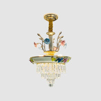 14"/17" W Antiqued Tiers Chandelier Cut Crystal Lamp - Rebooters