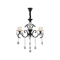 3/6 Heads Swirled Arm Chandelier Traditional Black Metal Lamp - Rebooters