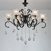 3/6 Heads Swirled Arm Chandelier Traditional Black Metal Lamp - Rebooters