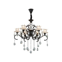 3/6 Heads Swirled Arm Chandelier Traditional Black Metal Lamp - Rebooters