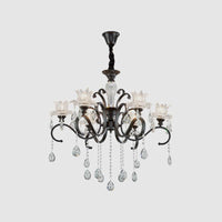 3/6 Heads Swirled Arm Chandelier Traditional Black Metal Lamp - Rebooters