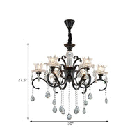 3/6 Heads Swirled Arm Chandelier Traditional Black Metal Lamp - Rebooters