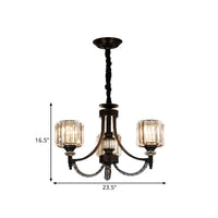 3/6 Bulbs Suspension Light Traditional Cylindrical Shade Chandelier - Rebooters