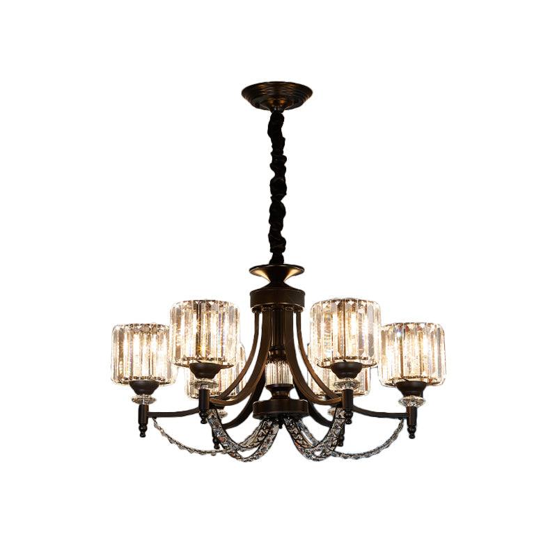 3/6 Bulbs Suspension Light Traditional Cylindrical Shade Chandelier - Rebooters