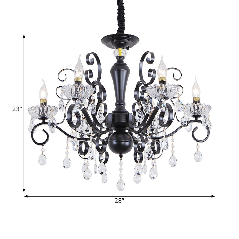 Clear Crystal Candelabra Suspension Pendant Chandelier 6/8 Bulbs - Rebooters