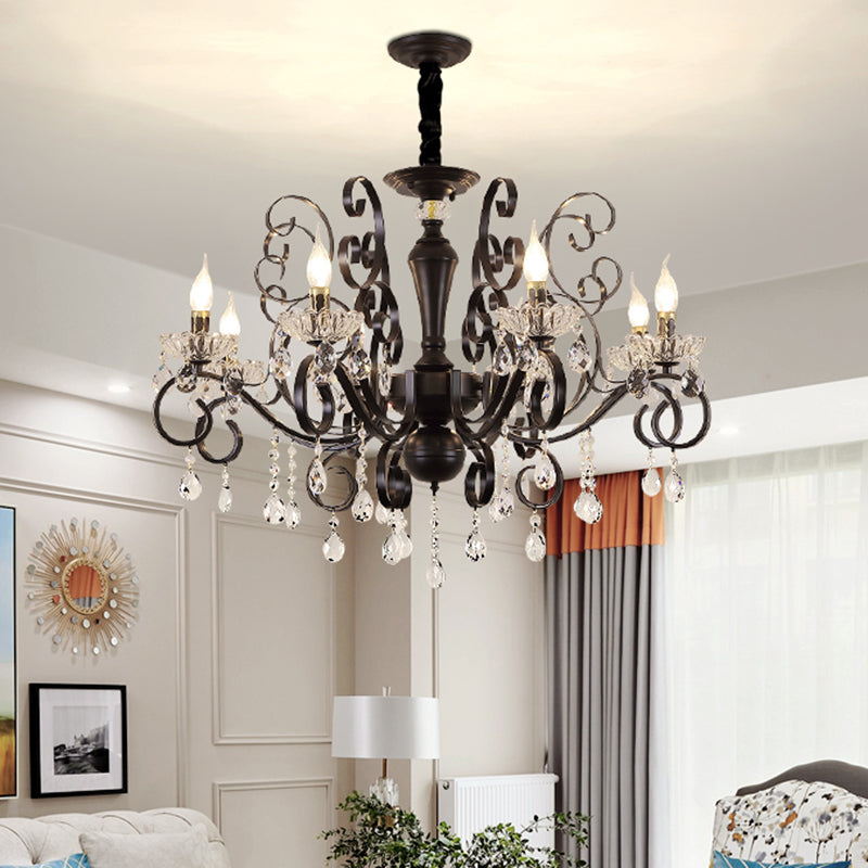 Clear Crystal Candelabra Suspension Pendant Chandelier 6/8 Bulbs - Rebooters