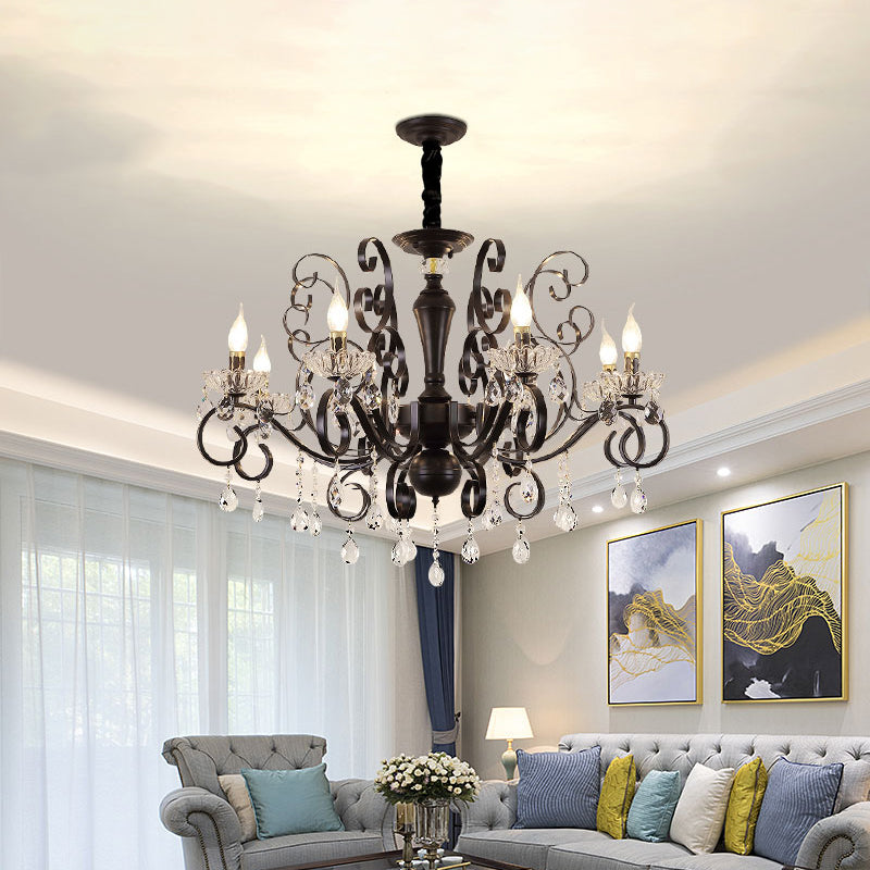Clear Crystal Candelabra Suspension Pendant Chandelier 6/8 Bulbs - Rebooters