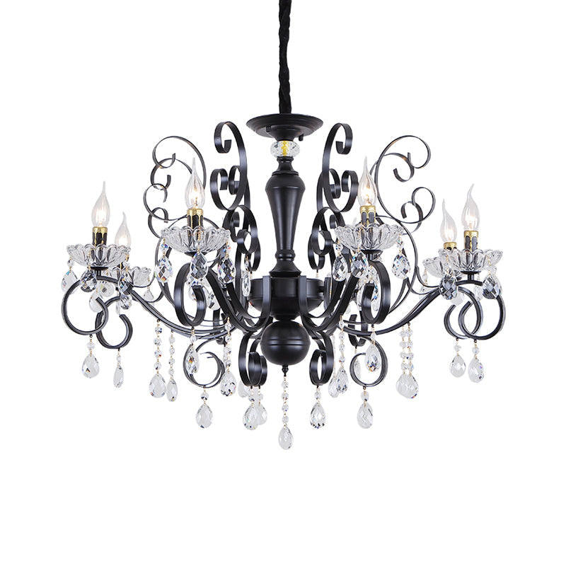 Clear Crystal Candelabra Suspension Pendant Chandelier 6/8 Bulbs - Rebooters