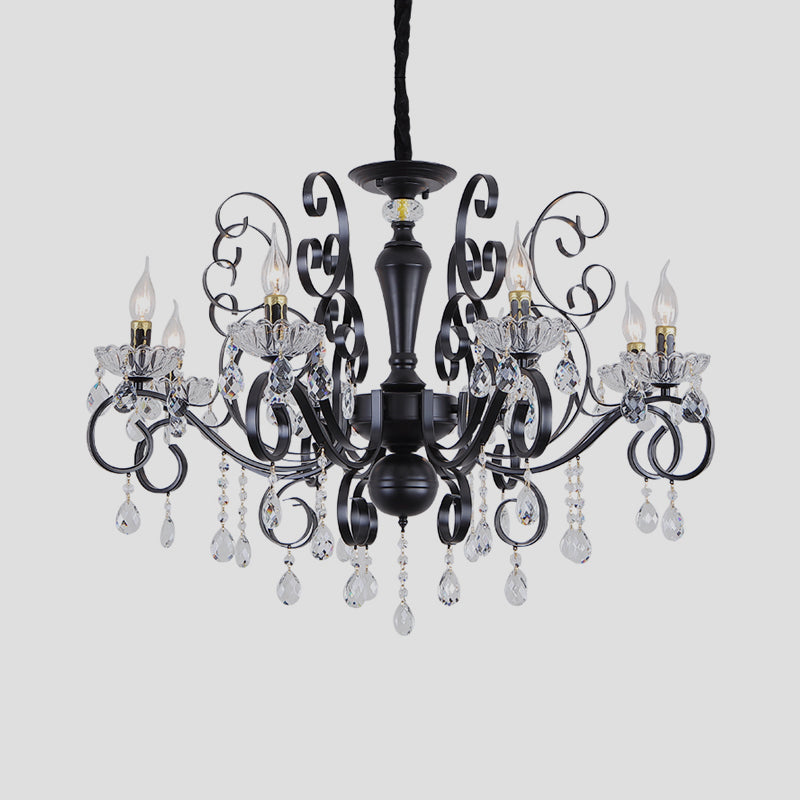Clear Crystal Candelabra Suspension Pendant Chandelier 6/8 Bulbs - Rebooters