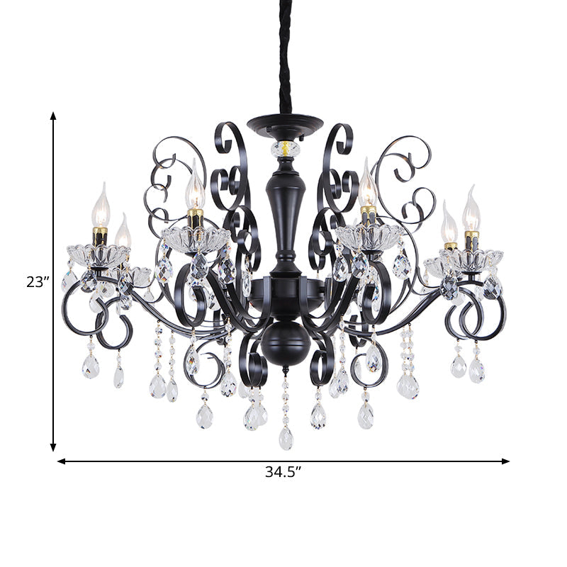 Clear Crystal Candelabra Suspension Pendant Chandelier 6/8 Bulbs - Rebooters