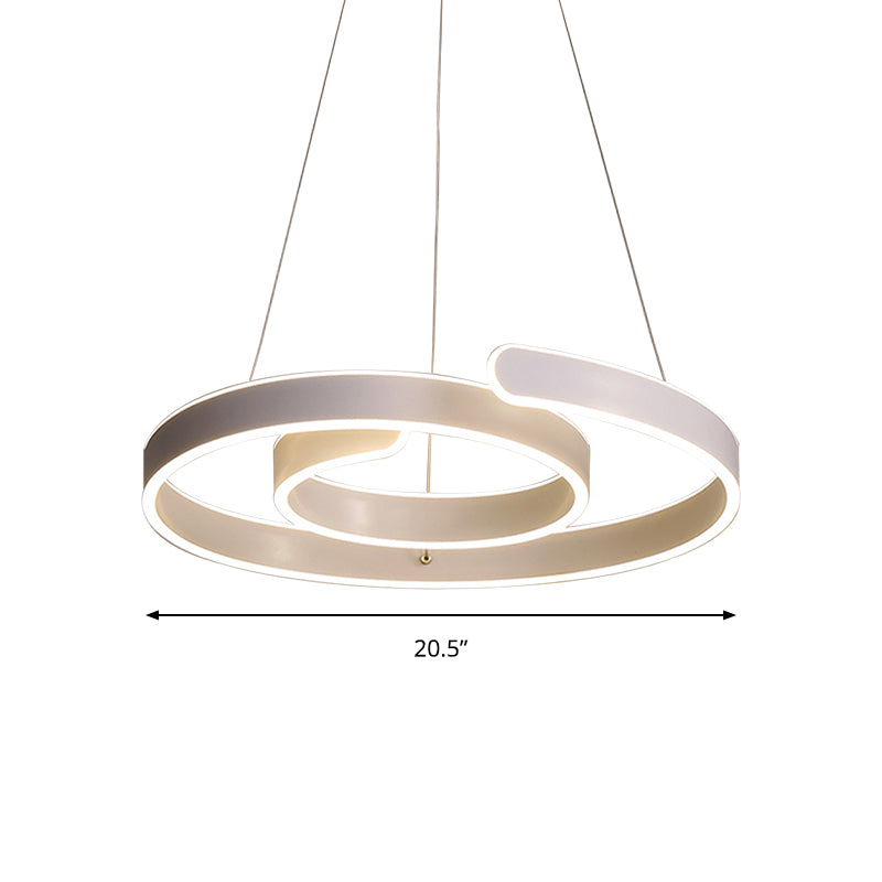 Twisting Acrylic Ceiling Light Modern LED White Chandelier - Rebooters