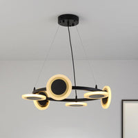 Acrylic Ring Chandelier Pendant Modern 10-Light Black LED Light - Rebooters