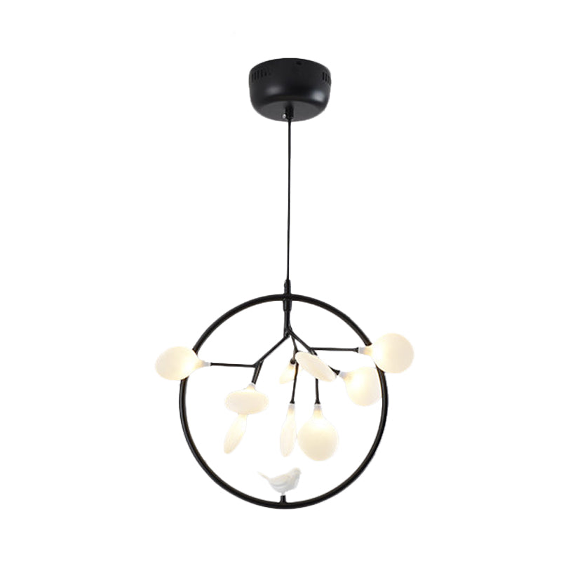 Twig Balcony Hanging Light with Bird Deco Glass Metal Chandelier - Rebooters