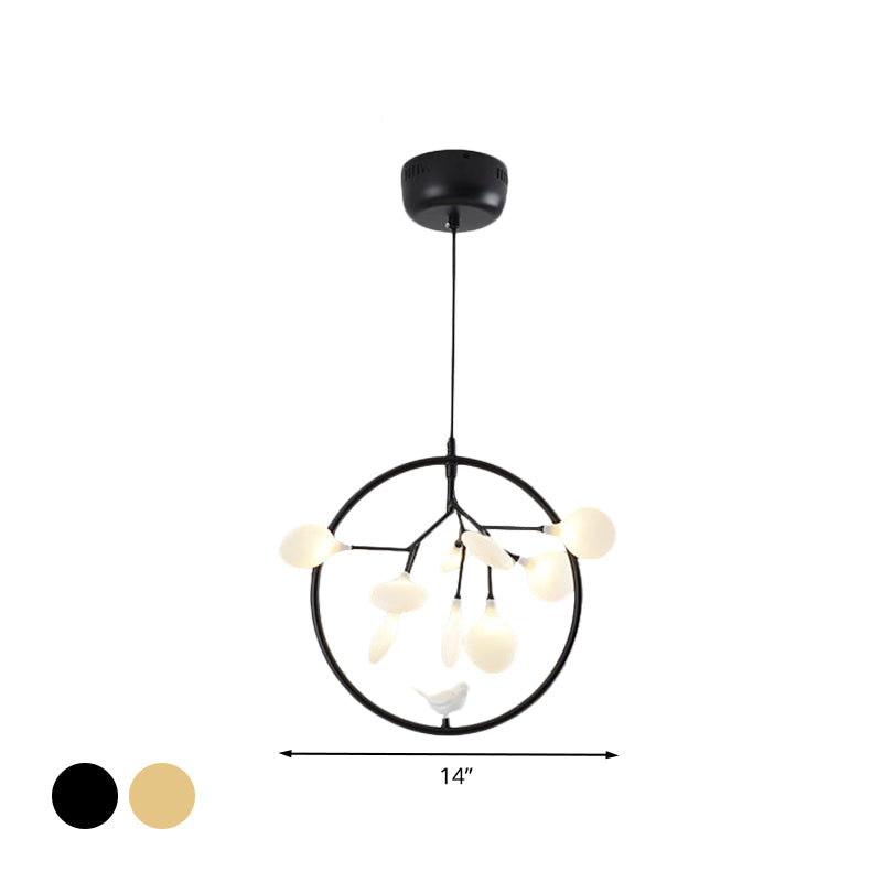 Twig Balcony Hanging Light with Bird Deco Glass Metal Chandelier - Rebooters