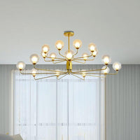 2-Tier Ball Clear Glass Chandelier with Radial Design - Rebooters