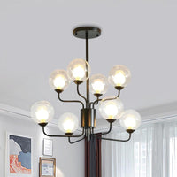 2-Tier Ball Clear Glass Chandelier with Radial Design - Rebooters