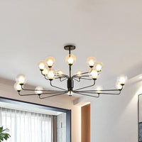 2-Tier Ball Clear Glass Chandelier with Radial Design - Rebooters