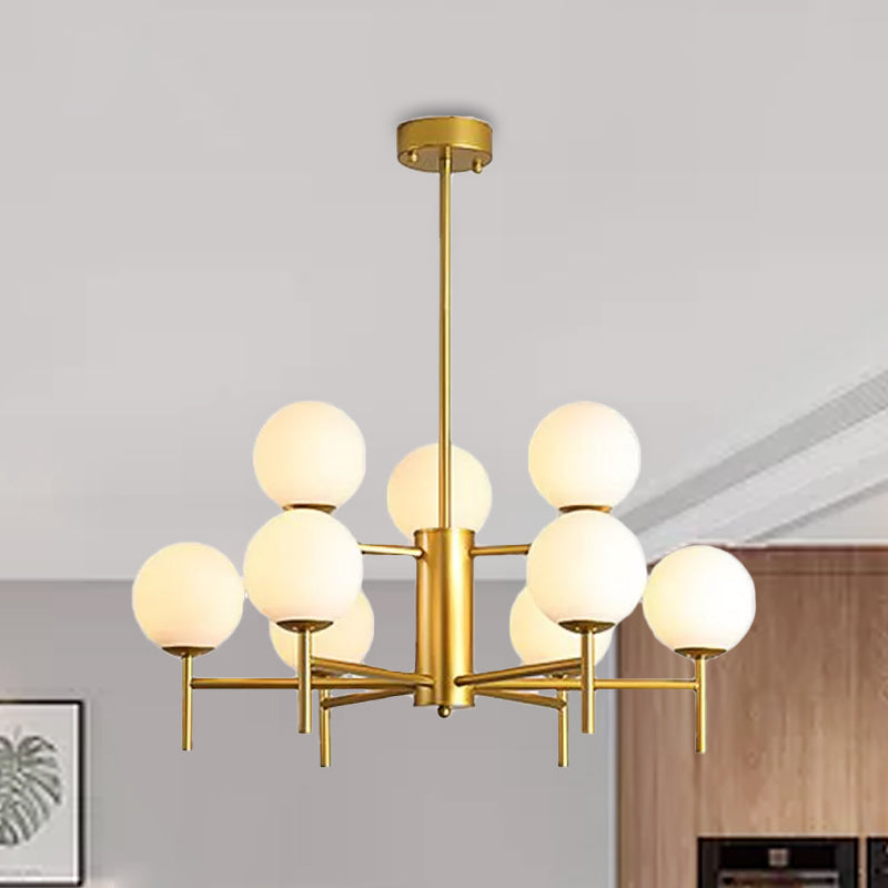 Black/Gold Globe Chandelier Lighting Contemporary 6/8/9 Lights - Rebooters