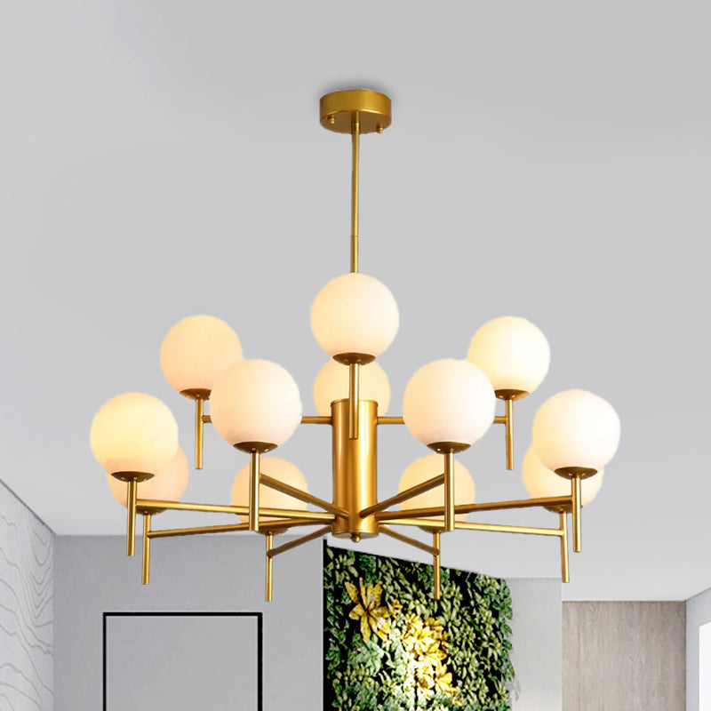 Black/Gold Globe Chandelier Lighting Contemporary 6/8/9 Lights - Rebooters