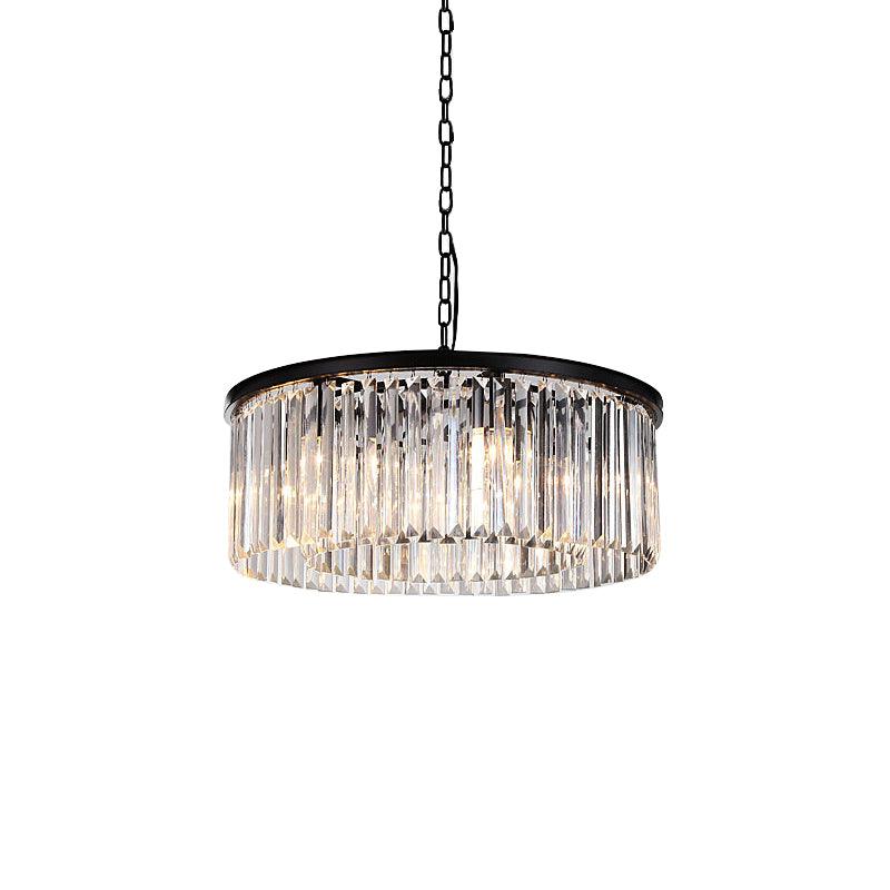 Drum Clear Amber Crystal 9-Light LED Chandelier Lamp - Rebooters