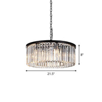 Drum Clear Amber Crystal 9-Light LED Chandelier Lamp - Rebooters