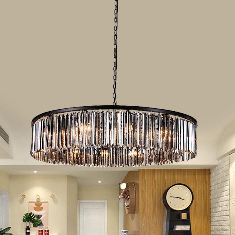 Drum Clear Amber Crystal 9-Light LED Chandelier Lamp - Rebooters