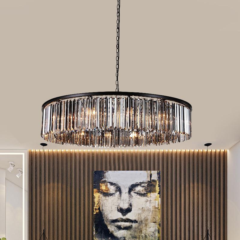 Drum Clear Amber Crystal 9-Light LED Chandelier Lamp - Rebooters