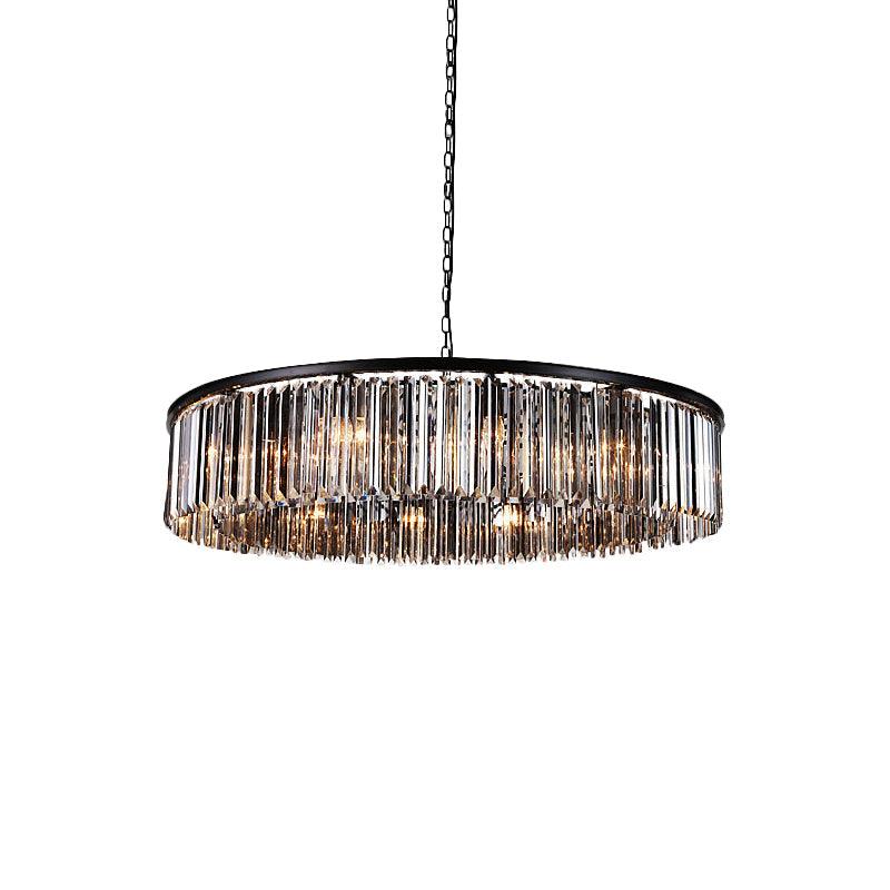 Drum Clear Amber Crystal 9-Light LED Chandelier Lamp - Rebooters