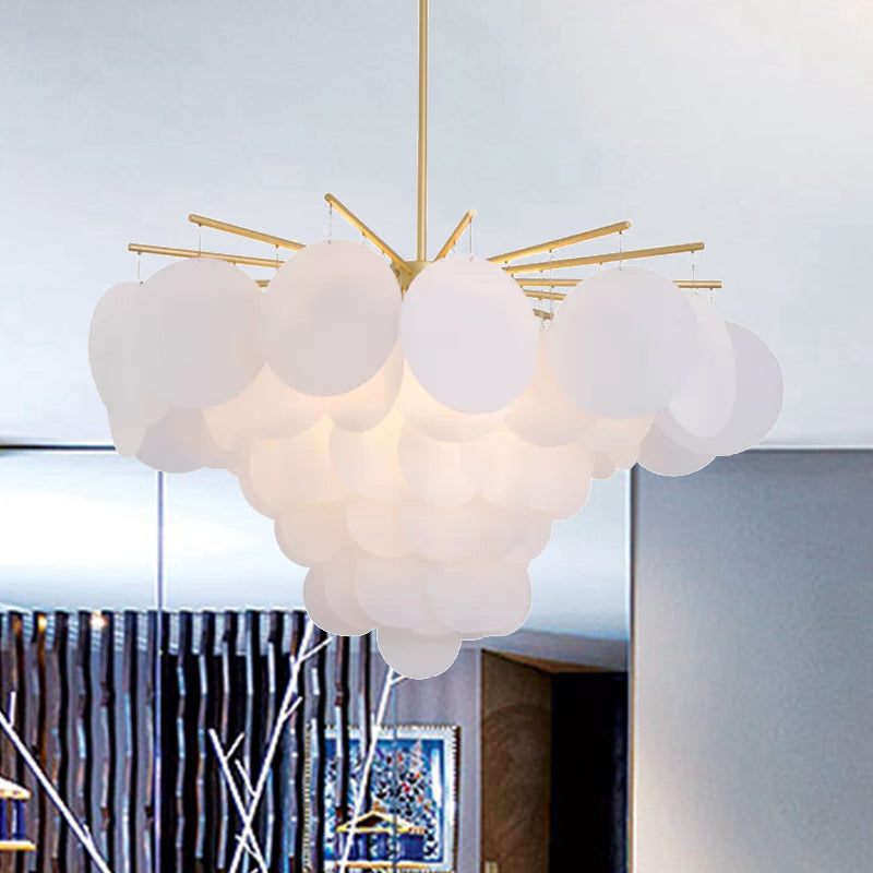 25"/25.5"/34" Wide White Flaky Chandelier 4 Lights - Rebooters