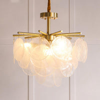 25"/25.5"/34" Wide White Flaky Chandelier 4 Lights - Rebooters